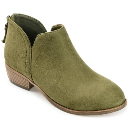 Journee Collection Womens Livvy Wide Width Back Heel Zip Stacked Heel Booties