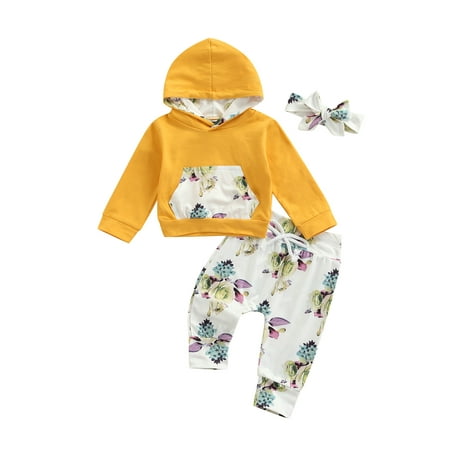 IZhansean Infant Baby Girls 2pcs Clothes Flowers Printed Hooded Long Sleeve Pocket Tops+Pants Sets Yellow 12-18 Months
IZhansean Infant Baby Girls 2pcs Clothes Flowers Printed Hooded Long Sleeve Pocket Tops+Pants Sets Yellow 12-18 Months