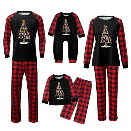 Biekopu Family Matching Christmas Pajamas Set Plaid Print Long Sleeves Tops Elastic Waist Pants with Romper for Adults Kids Baby (A-Black Red Dad S)
Biekopu Family Matching Christmas Pajamas Set Plaid Print Long Sleeves Tops Elastic Waist Pants with Romper for Adults Kids Baby (A-Black Red Dad S)