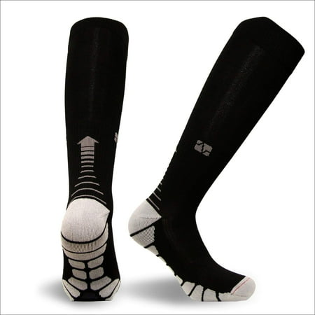 Vitalsox Italy, Patented Graduated Compression Circulation Socks, Silver Drysat Series, VT1211 Pairs Large Black