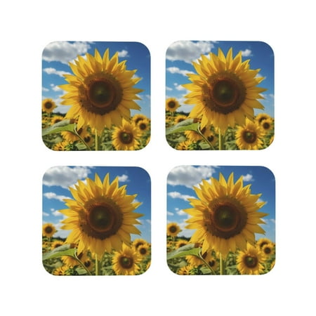 Yiaed Sky Golden Sunflower Field Print Leather Coasters for Drinks - Cup Coasters Coffee Table Kitchen Table Bar Home & Office Gifts Handmade Drink Coasters-Square
Yiaed Sky Golden Sunflower Field Print Leather Coasters for Drinks - Cup Coasters Coffee Table Kitchen Table Bar Home & Office Gifts Handmade Drink Coasters-Square