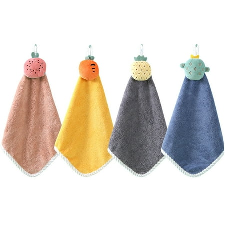 4Pcs Kitchen Hand Towels Hand Cleaning Towels Kitchen Dish Towels Hanging Adsorbent Towels