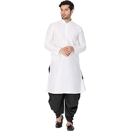 Royal Kurta Men s Silk Blend Straight Kurta Salwar Set (40 Multi-4)