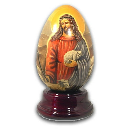 Christ Hand Painted Reuge Musical Egg, Fabulous, Music Selection - TroutThe - SWISS