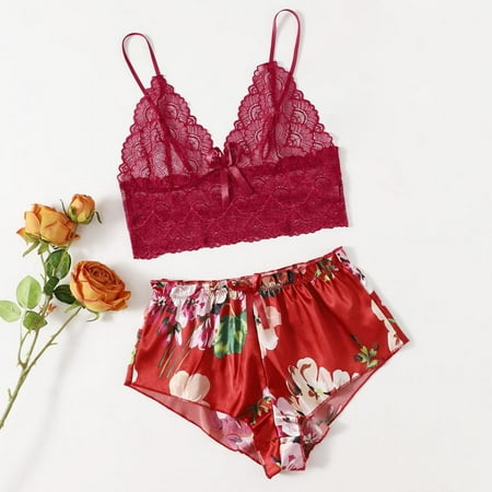 Homadles Lingerie for Women- Sleepwear 2 Piece Lace Slim Fit Sexy Lingerie Sets Wine M
Homadles Lingerie for Women- Sleepwear 2 Piece Lace Slim Fit Sexy Lingerie Sets Wine M