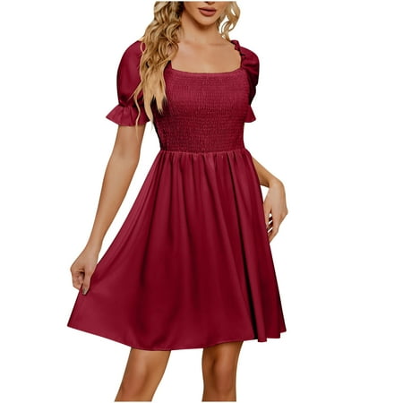 Otvok Womens Summer Fashion Short Sleeve Solid Camisole Suspenders Pullover Dress
Otvok Womens Summer Fashion Short Sleeve Solid Camisole Suspenders Pullover Dress