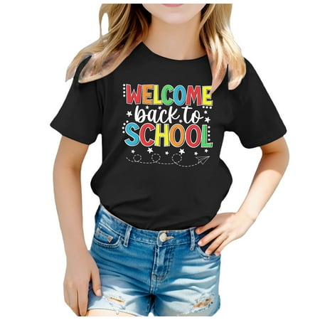 Girls Graphic Tees Back To School Season Cute Graphic Print Round Neck Short Sleeve Tee Summer Casual T Shirt Girl T-Shirts
Girls Graphic Tees Back To School Season Cute Graphic Print Round Neck Short Sleeve Tee Summer Casual T Shirt Girl T-Shirts