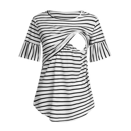 Juebong Big Holiday Savings Maternity T-shirt Short-sleeved Stripe Nursing Clothes Maternity Top
Juebong Big Holiday Savings Maternity T-shirt Short-sleeved Stripe Nursing Clothes Maternity Top