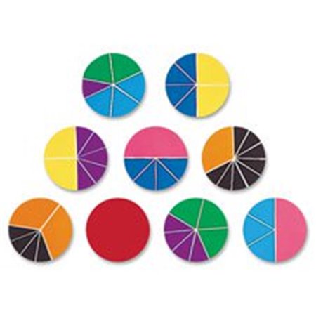 Learning Resources LRNLER0617 Rainbow Fraction Deluxe Circles Set, 9 Per Set