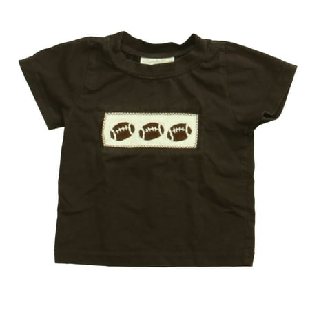Pre-owned Magnolia Honey Boys Brown Football T-Shirt size: 12 Months