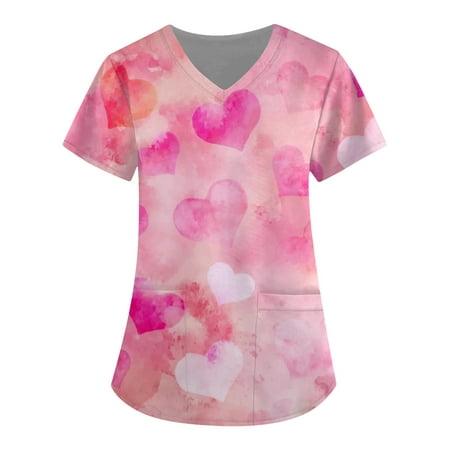 Valentine s Day Printed Scrub Tops for Women Breathable Love Heart Pattern V-Neck T-Shirts Tee Scrubs Top with Pockets
Valentine s Day Printed Scrub Tops for Women Breathable Love Heart Pattern V-Neck T-Shirts Tee Scrubs Top with Pockets