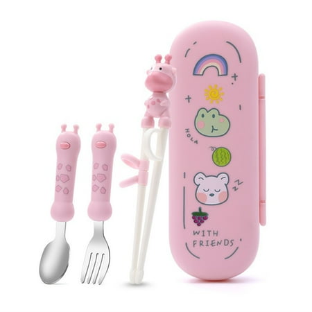 4Pcs Cartoon Cute Deer Training Chopsticks Stainless Steel Spoon Fork Self Feeding Learning Helper Set with Storage for
4Pcs Cartoon Cute Deer Training Chopsticks Stainless Steel Spoon Fork Self Feeding Learning Helper Set with Storage for