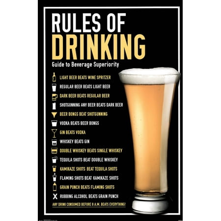 Rules of Drinking Guide To Beverage Superiority Funny Cool Wall Decor Art Print Poster 22x34
Rules of Drinking Guide To Beverage Superiority Funny Cool Wall Decor Art Print Poster 22x34