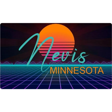 Nevis Minnesota 4 X 2.25-Inch Fridge Magnet Retro Neon Design