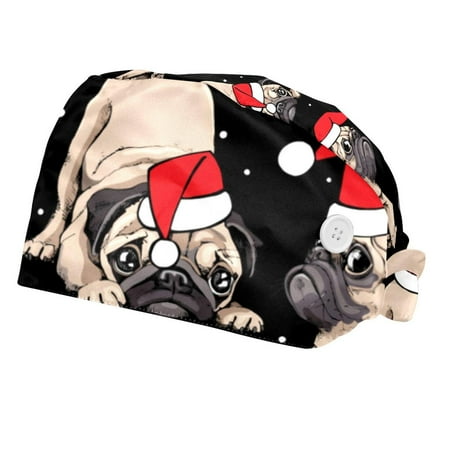 2PCS Working Cap with Buttons and Sweatband Adjustable Tie Back Hats Bouffant Caps Santa Pug Scrub Turban Hat
2PCS Working Cap with Buttons and Sweatband Adjustable Tie Back Hats Bouffant Caps Santa Pug Scrub Turban Hat