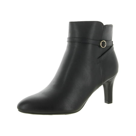 LifeStride Womens Guild Faux Leather Pointed Toe Ankle Boots
