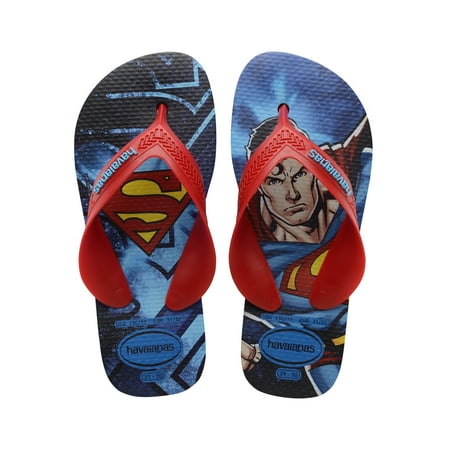 Havaianas Kids Max Heros Superman Flip Flop Sandals Red Size 2 Youth