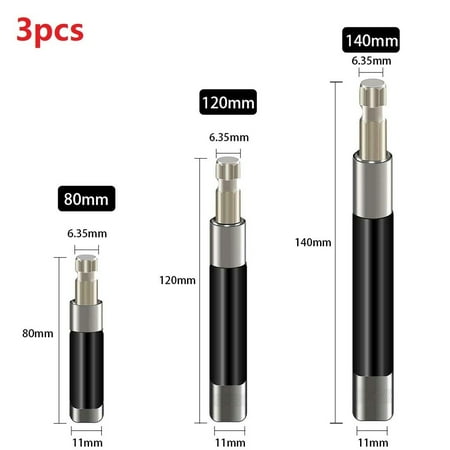 BCLONG 3pcs 1/4 Hex Shank 80/120/140MM Quick Release Magnetic Screwdriver Bit Holder
BCLONG 3pcs 1/4 Hex Shank 80/120/140MM Quick Release Magnetic Screwdriver Bit Holder