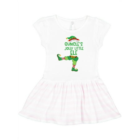 Inktastic Christmas Guncle s Jolly Little Elf Gift Toddler Girl Dress