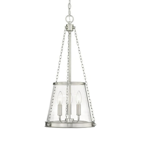 Z-Lite 341P12 Prescott 3 Light 12 Wide Pendant - Nickel