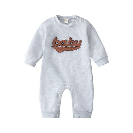 Calsunbaby Kids Baby Boys Casual Jumpsuit Long Sleeves 3D Letter Baby Print Romper Autumn Clothes Gray 3-6 Months
Calsunbaby Kids Baby Boys Casual Jumpsuit Long Sleeves 3D Letter Baby Print Romper Autumn Clothes Gray 3-6 Months