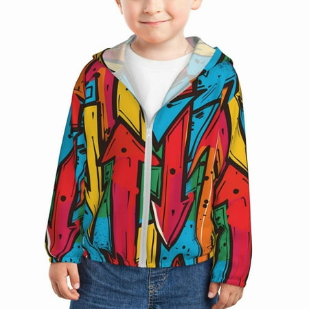 Goofa Colorful Arrow Graffiti Pattern Printed Kids Zip-Up Hoodie Girls Boys UPF50+ Sun Protection Jacket Hooded Cooling Shirt-4 Years
Goofa Colorful Arrow Graffiti Pattern Printed Kids Zip-Up Hoodie Girls Boys UPF50+ Sun Protection Jacket Hooded Cooling Shirt-4 Years