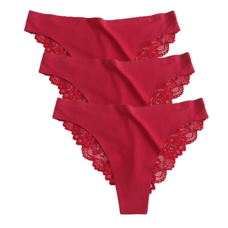 Baywell 3 Pieces Women s Sexy Lace Plus Size Panties Briefs Low-rise Comfort Cotton Bottom Crotch Ice Silk Panties Red 2XL
Baywell 3 Pieces Women s Sexy Lace Plus Size Panties Briefs Low-rise Comfort Cotton Bottom Crotch Ice Silk Panties Red 2XL