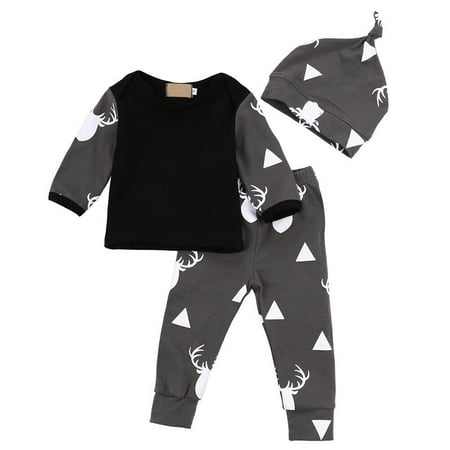 Puloru Newborn Baby Boys Tops Romper Bodysuit Jumpsuit Pants Leggings Hat Deer Outfits 3PCS Clothes Set
Puloru Newborn Baby Boys Tops Romper Bodysuit Jumpsuit Pants Leggings Hat Deer Outfits 3PCS Clothes Set