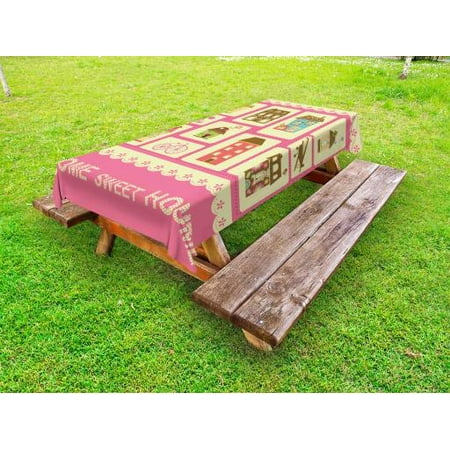 Home Sweet Home Outdoor Tablecloth Retro Style Collection with Different Houses Bicycle Plane and Photo Camera Decorative Washable Fabric Picnic Tablecloth 58 X 104 Inches Multicolor by Ambesonne
Home Sweet Home Outdoor Tablecloth Retro Style Collection with Different Houses Bicycle Plane and Photo Camera Decorative Washable Fabric Picnic Tablecloth 58 X 104 Inches Multicolor by Ambesonne