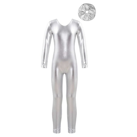 TiaoBug Kids Girls Gymnastic Outfits Metallic Long Sleeve Bodysuit Footless Jumpsuit with Headwear Ice Skating Costume Silver 4
TiaoBug Kids Girls Gymnastic Outfits Metallic Long Sleeve Bodysuit Footless Jumpsuit with Headwear Ice Skating Costume Silver 4