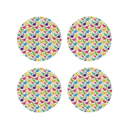 Pofeuu Colorful Dinosaurs Print Coasters for Drinks 4Pack PU Leather Coasters Bar Drink Coasters for Tabletop Protection Furniture from Damage-Round Shape
Pofeuu Colorful Dinosaurs Print Coasters for Drinks 4Pack PU Leather Coasters Bar Drink Coasters for Tabletop Protection Furniture from Damage-Round Shape