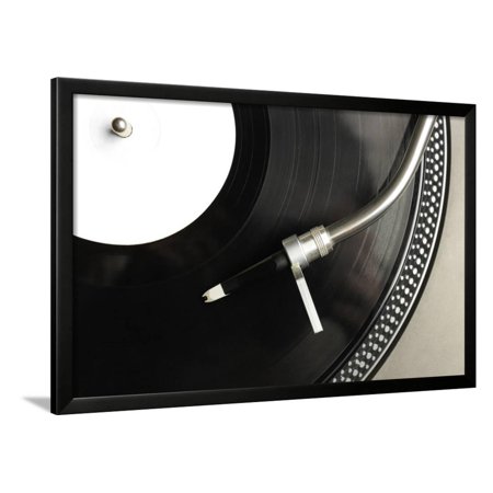 Top View of Old Fashioned Turntable Framed Print Wall Art By jaycriss
