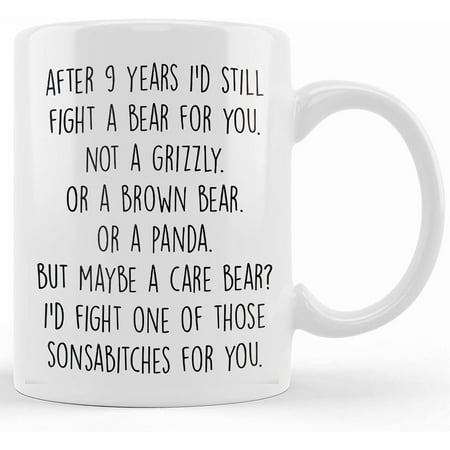 9 Year s For Women 9th For Her 9 Anniversary 9 Year Anniversary 9th Wedding Anniversary 9 Years Ceramic Novelty Coffee Mug Tea Cup Gift Present F