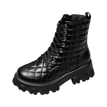 Fall Savings Clearance Deals 2022! Juebong Women s Plaid Lace Up Leather Boots Thick Sole Side Zipper Medium Boots In Solid Color
Fall Savings Clearance Deals 2022! Juebong Women s Plaid Lace Up Leather Boots Thick Sole Side Zipper Medium Boots In Solid Color