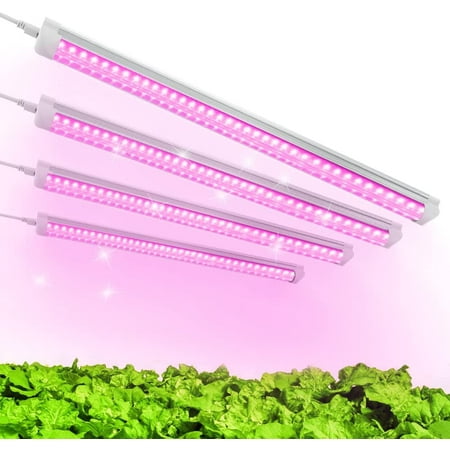 T8 4ft LED Grow Light for Indoor Plants Red & Blue Spectrum 40W 4-Pack