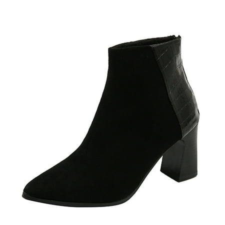 Dyfzdhu Fashion Women Autumn Winter Solid Color Stone Pattern Flock Square Heels Zipper Short Booties Pointed Toe Shoes
Dyfzdhu Fashion Women Autumn Winter Solid Color Stone Pattern Flock Square Heels Zipper Short Booties Pointed Toe Shoes