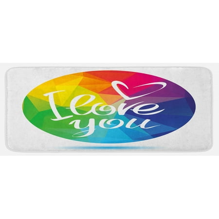 Pride Kitchen Mat Rounded Polygonal Rainbow Colored Framework with I Love You Calligraphic Design Plush Decorative Kitchen Mat with Non Slip Backing 47 X 19 Multicolor by Ambesonne
Pride Kitchen Mat Rounded Polygonal Rainbow Colored Framework with I Love You Calligraphic Design Plush Decorative Kitchen Mat with Non Slip Backing 47 X 19 Multicolor by Ambesonne