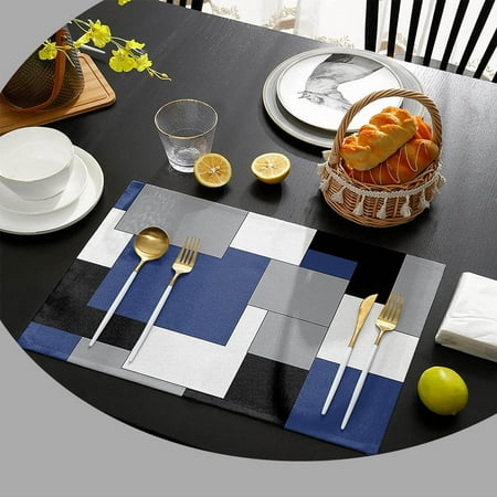 Placemats Abstract Geometric Place Mats for Dining Room Dinner Table Mid Century Blue Nordic Washable Table Mats Kitchen Decorations Set of 6
Placemats Abstract Geometric Place Mats for Dining Room Dinner Table Mid Century Blue Nordic Washable Table Mats Kitchen Decorations Set of 6