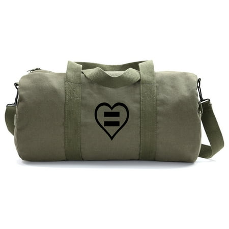 Human Rights Equal Sign Heart Heavyweight Canvas Duffel Bag
