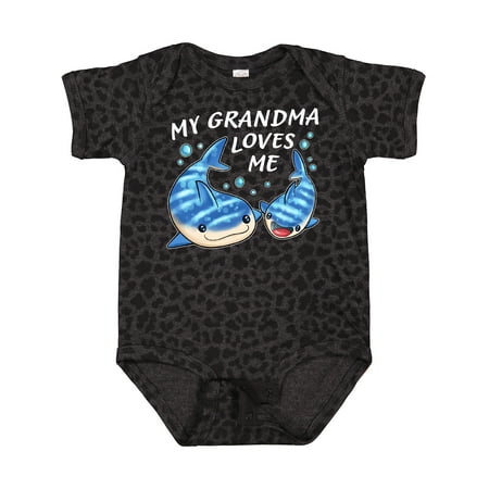 Inktastic My Grandma Loves Me- Whale Shark Gift Baby Boy or Baby Girl Bodysuit