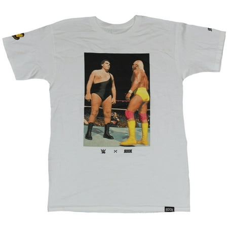 Hulk Hogan Mens T-Shirt - Hulk Facing Down Andre the Giant Photo Image (Medium)