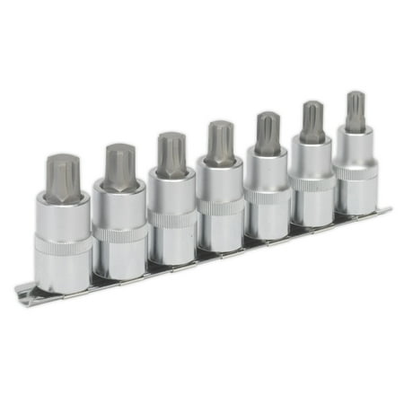 Sealey Ak6234 Ribe Socket Bit Set 7Pc 1/2Sq Drive 55Mm