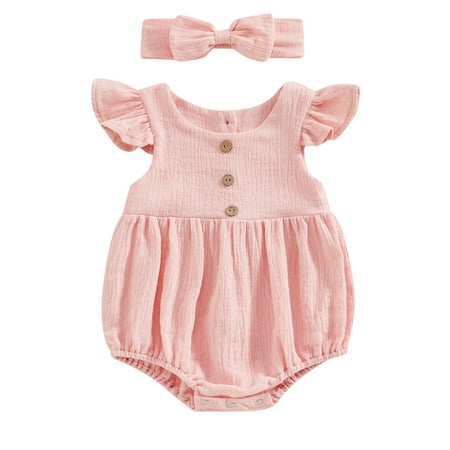 Bagilaanoe Newborn Baby Girl Summer Rompers Fly Sleeve Bodysuits + Headband 3M 6M 12M 18M Infant Casual One Piece Jumpsuit
Bagilaanoe Newborn Baby Girl Summer Rompers Fly Sleeve Bodysuits + Headband 3M 6M 12M 18M Infant Casual One Piece Jumpsuit