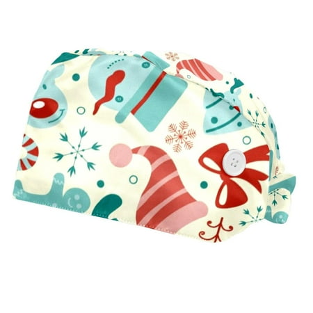 2PCS Working Cap with Buttons and Sweatband Adjustable Tie Back Hats Bouffant Caps Christmas Scrub Turban Hat
2PCS Working Cap with Buttons and Sweatband Adjustable Tie Back Hats Bouffant Caps Christmas Scrub Turban Hat