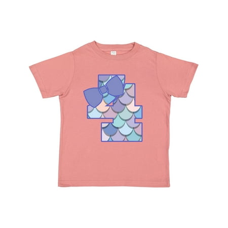 Inktastic 4th Birthday Mermaid 4 Year Old Gift Toddler Toddler Girl T-Shirt