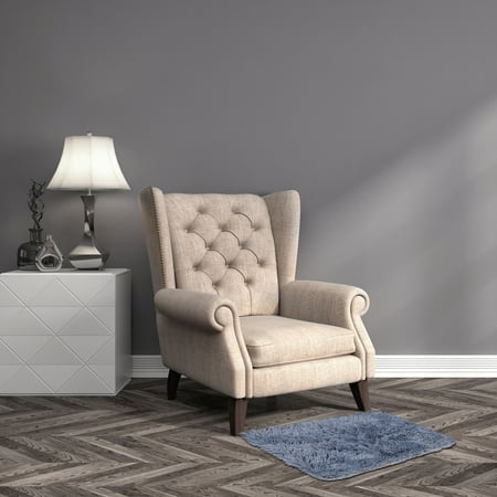 Soft Area Rug Non-Slip Floor Carpet Living Room Bathroom Decor 15.7 Inch by 23.6 Inch, Gray