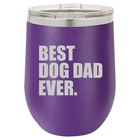 12 oz Double Wall Vacuum Insulated Stainless Steel Stemless Wine Tumbler Glass Coffee Travel Mug With Lid Best Dog Dad Ever (Purple)
12 oz Double Wall Vacuum Insulated Stainless Steel Stemless Wine Tumbler Glass Coffee Travel Mug With Lid Best Dog Dad Ever (Purple)