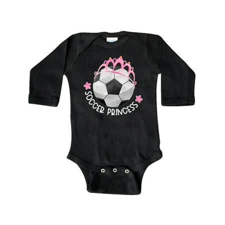 Inktastic Soccer Princess- Tiara Gift Baby Girl Long Sleeve Bodysuit