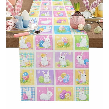 Table Runner Dresser Scarves 72 Inch Long Happy Easter Rabbit Colorful Eggs Linen Dining Table Runners Cute Bunny Flower Buffalo Tabletop Scarf for Wedding Holiday Party Kitchen
Table Runner Dresser Scarves 72 Inch Long Happy Easter Rabbit Colorful Eggs Linen Dining Table Runners Cute Bunny Flower Buffalo Tabletop Scarf for Wedding Holiday Party Kitchen