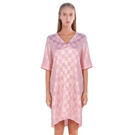 Women s Satin Nightgown Short Sleeve Sleepwear Plaid V Neck Sleep Shirt Silk Nighty Pajama
Women s Satin Nightgown Short Sleeve Sleepwear Plaid V Neck Sleep Shirt Silk Nighty Pajama